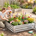 thumbnail image 2 of 4' x 4' x 1' Raised Garden Bed Galvanized Steel Planter Box Silver, 2 of 10