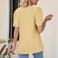 thumbnail image 4 of RKSTN Womens Tops 2024 Fashion Mesh Breathable Short Sleeve V-Neck Blouse Tops Comfortable Temperament Solid Color Tops, 4 of 4