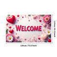 thumbnail image 3 of Welcome Decorative Banner with Roses and Hearts for Parties Events Celebrations Wedding Backdrop Party Decoration and Indoor Photography Background, 3 of 4