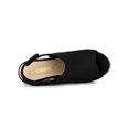 thumbnail image 4 of BLISSFUL STEP Chaussures pour Femmes Espadrilles à Plateforme Compensée à Bout Ouvert Sandales Slingback Noir 6, 4 of 8