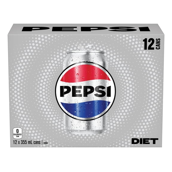 Pepsi Diet Cola 355ml Cans, pack of 12