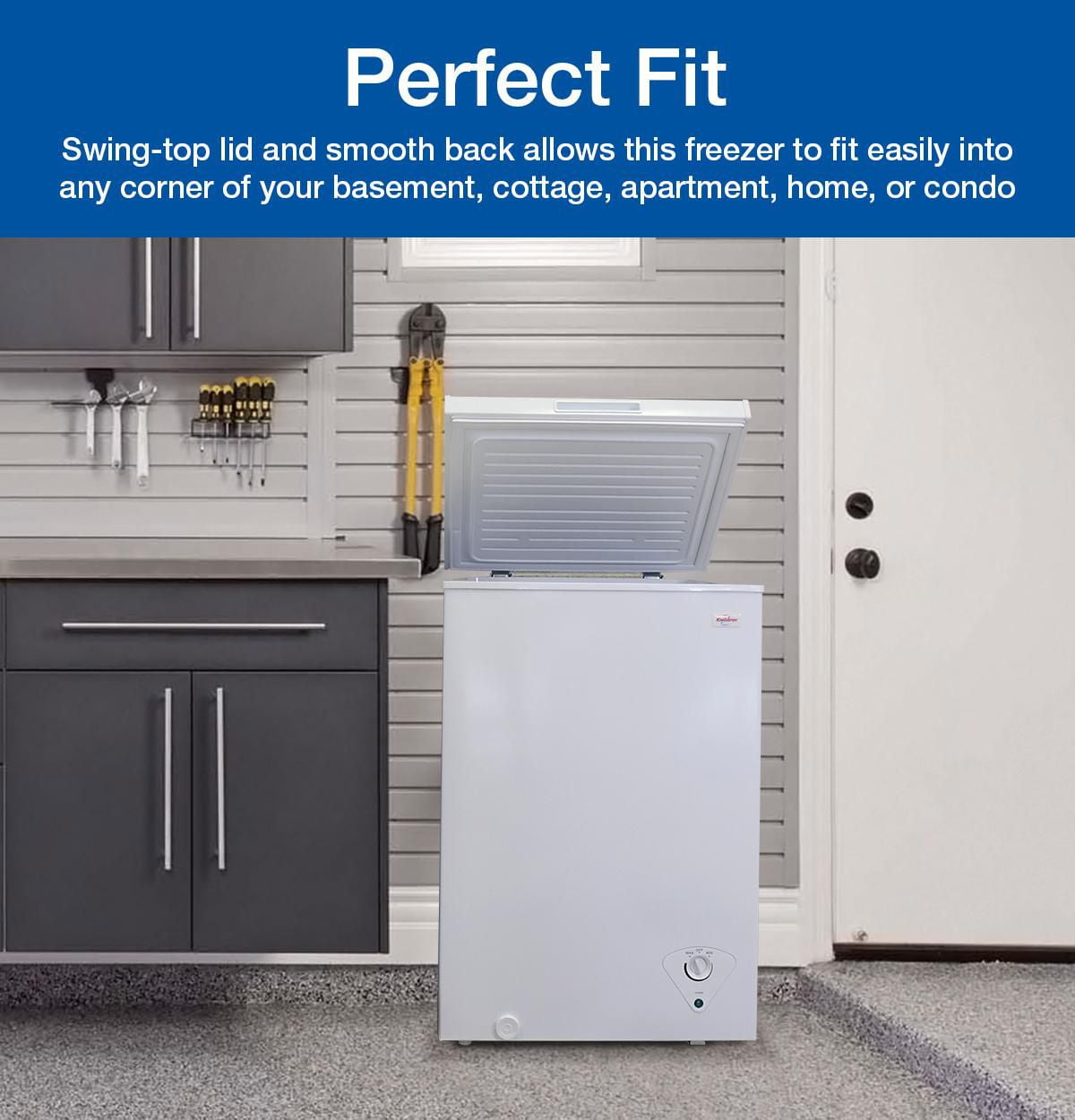 Koolatron Congélateur coffre compact de 3,5 pi³ avec dégivrage manuel (99 L), blanc