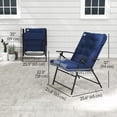 thumbnail image 3 of Outsunny Chaises Pliantes d'Extérieur, Ensemble de 2, Chaises de Camping Rembourrées, Bleu, 3 of 10