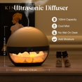 thumbnail image 4 of 2-in-1 Essential Oil Diffuser with Himalayan Salt Lamp, 100ml Small Ultrasonic Aromatherapy Diffuser for Essential Oil, Cool Mist Humidifier, with Timer, Auto Shut-Off, Ambient Glow (Gold), 4 of 7