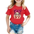 thumbnail image 1 of T-shirts et Chemises pour Filles - Adorable T-Shirt à Imprimé Graphique à Col Rond et Manches Courtes pour Filles, Tenue d'Été Décontractée, Mélange Respirant, Coutures Durables pour le Jeu Quotidien, 1 of 4