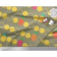 thumbnail image 2 of Soimoi Green Poly Georgette Fabric Pine & Lemon Slices Fruits Decor Fabric Printed Yard 52 Inch Wide, 2 of 5