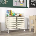 thumbnail image 4 of Costway 12 Drawers Rolling Cart Storage Scrapbook Paper Studio Organizer Bins White, 4 of 10