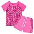 thumbnail image 2 of Girls Rash Guard 2-Piece Swimwear Fish Scale Pattern Swimwear Upf 50+ Uv for 4-12Y, 2 of 6