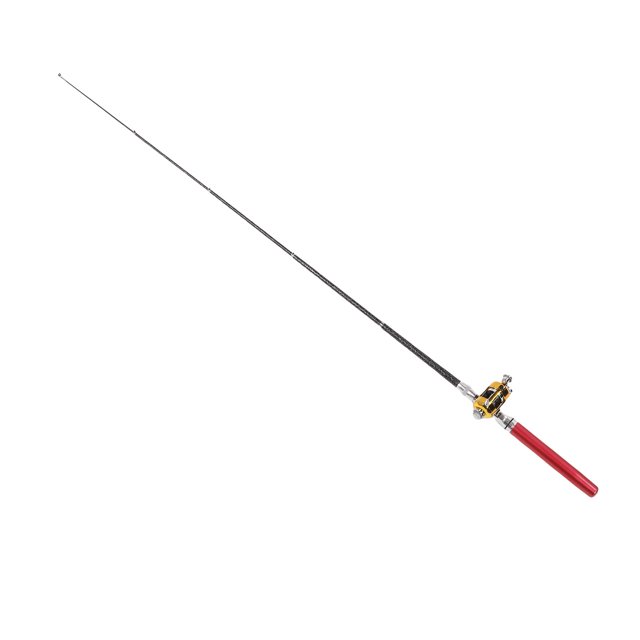 Canne à Pêche Miniature Stylo Canne à Pêche Compacte de Poche Canne à Pêche Portable avec Moulinet Roue Hameçons Ligne pour Amateurs de Pêche en Plein Air