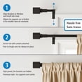 thumbnail image 4 of Mainstays Easy Install Decorative Bolt Window Curtain Rod, Adjustable, 48” - 120”, Black, 4 of 7