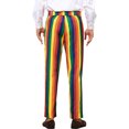 thumbnail image 3 of INSPIRE CHIC Pantalon Habillé à Rayures pour Homme Pantalon à Rayures à Couleurs Contrastées 36 Bleu Rouge, 3 of 5