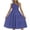 Blue, variant on LOVZFMLL Dresses Women Ladies Summer Fresh And Sweet-neck Solid Color Dress