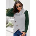 thumbnail image 4 of Pulls Femmes Chaud Asymétrique Tricot Pulls Col Roulé Solide Wrap Tricot Manches Longues Tops Causal XL, 4 of 5