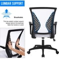 thumbnail image 3 of BestOffice Office Chair Ergonomic Mesh, Lumbar Support Armrest Mid Back Rolling Swivel Adjustable, White, 3 of 7