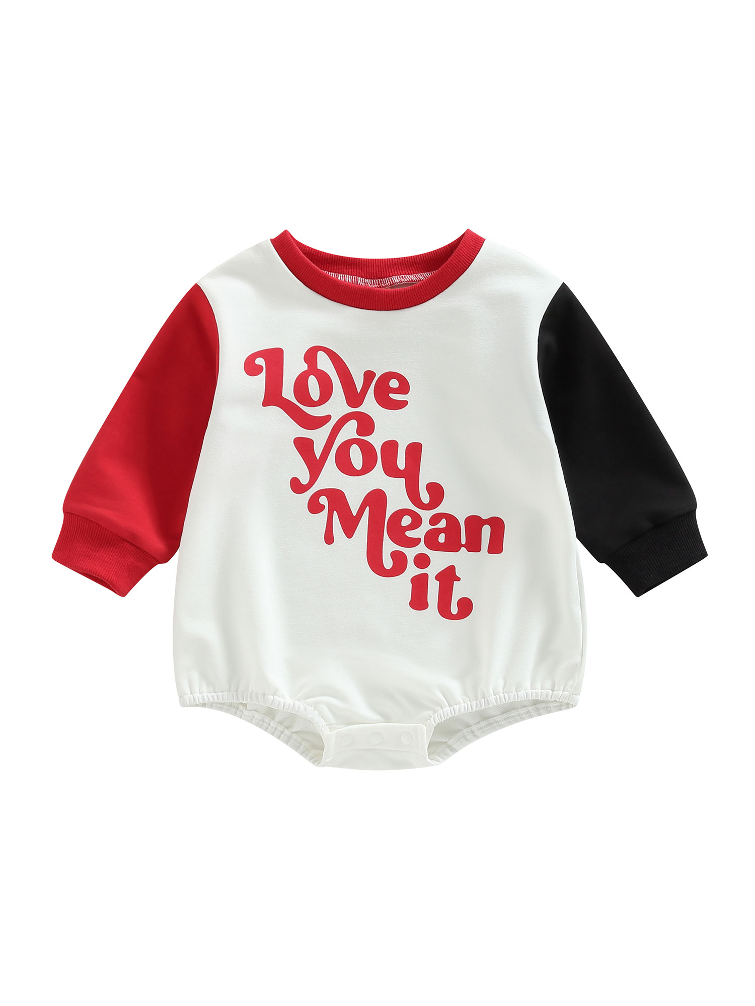 Faithtur Bébé Garçons Filles Tombent Romper, Manches Longues Col Rond Lettre Impression Contraste Couleur Bodysuit