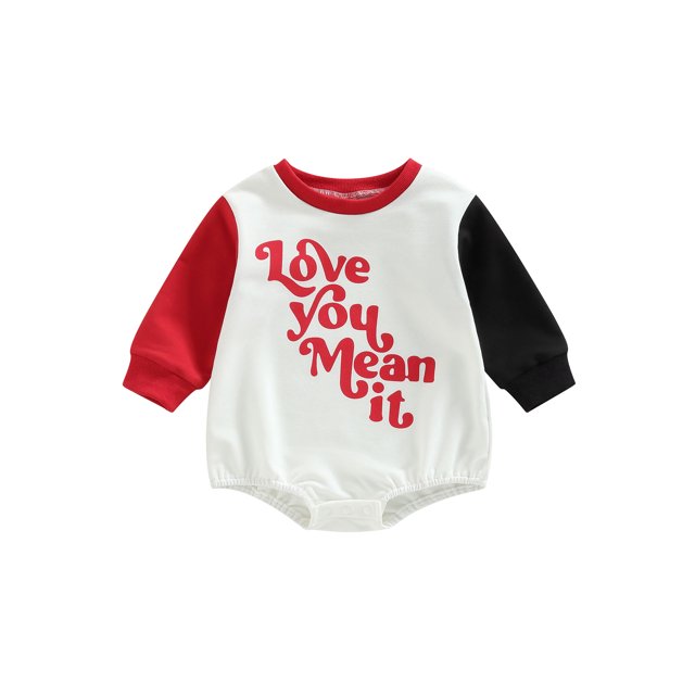 Faithtur Bébé Garçons Filles Tombent Romper, Manches Longues Col Rond Lettre Impression Contraste Couleur Bodysuit