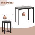 thumbnail image 3 of Gymax 3 PCS Counter Height Dining Set Faux Marble Table and 2 Chairs Kitchen Bar New Black, 3 of 8