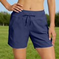 thumbnail image 3 of Yammkia Jolis Shorts de Course Shorts de Randonnée pour Femmes Shorts Légers à Séchage Rapide Résistants à l'Eau avec Poches (Marine, TP), 3 of 4