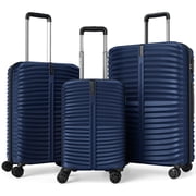 Costway 3PCS Hardside Luggage Set (20/24/28 Inch) with 8-Spinner Wheels, 3-Digital Lock Navy