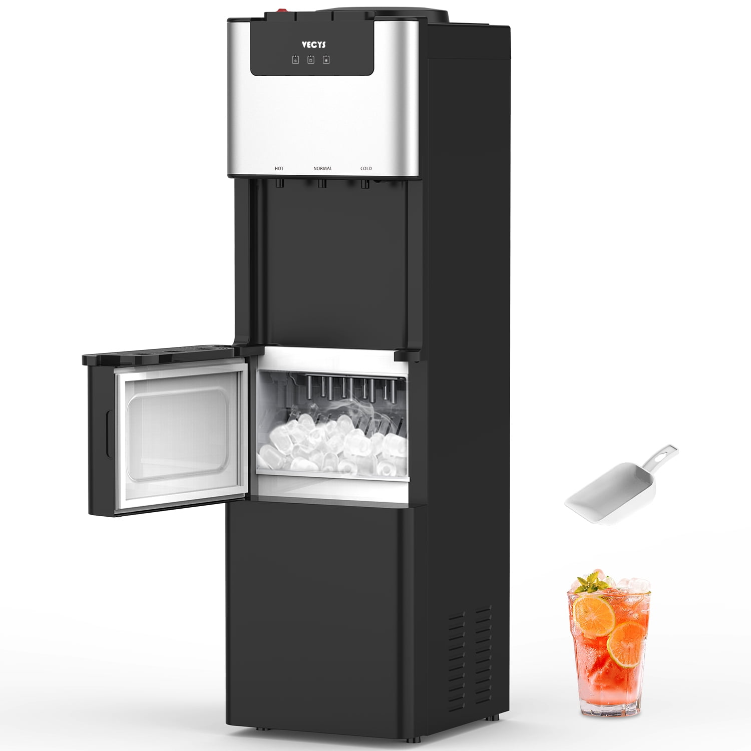 VECYS Distributeur d'eau avec machine à glace 3 5 gal, 27LB de glace par jour et verrouillage enfant