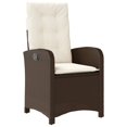thumbnail image 2 of vidaXL Outdoor Reclining Garden Chairs 2 Pieces with Cushions Brown Poly Rattan, 2 of 5