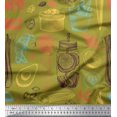 thumbnail image 1 of Soimoi polyester Crepe Fabric Vegetables,Jar & Cups Printed Fabric 1 Yard 42 Inch Wide, 1 of 3