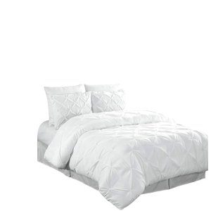 Chezmoi Collection Berlin 3-piece Pintuck Duvet Cover Set (King, White)