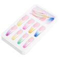 thumbnail image 2 of EeaseCA 24pcs Super Long Rainbow Fake Nails Gradient Color Press on Fingers Nails, 2 of 8