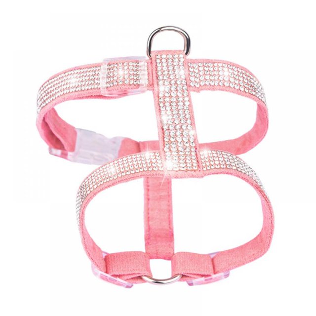 Harnais pour Chien de Petite Taille, Collier Ajustable en Cristal Pailleté pour Chiot, Chat, Harnais pour Chien avec Sangle de Poitrine