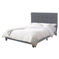 thumbnail image 1 of CorLiving Ellery Adult Queen Fabric Upholstered Bed with Tufted Headboard and Slats, Grey, 1 of 9