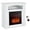 White, variant on 32" Electric Fireplace w/Mantel and Remote Control, Freestanding Heater w/3-Level Adjustable Flame Brightness & Overheat Protection, White