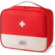 Portable First Aid Kit, Empty Travel Medicine Bag, Medical Organizer Storage Pouch, Medicine Storage Bag for Home Office Outdoor Travel Camping Hiking Emergency (Red)
