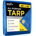 thumbnail image 1 of Multi-Purpose Large Tarp Waterproof Cover | Blue 40' x 40' 5 Mil Thick | Rip Proof Tarps | Thick Weave Material UV Resistant Great for Tarpaulin Canopy Tent Boat RV or Pool Cover, 1 of 5