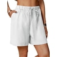 thumbnail image 1 of Fashnice Ladies Shorts Elastic Waist Hot Pants Bermuda Mini Trousers Baggy Work Short White XL, 1 of 3