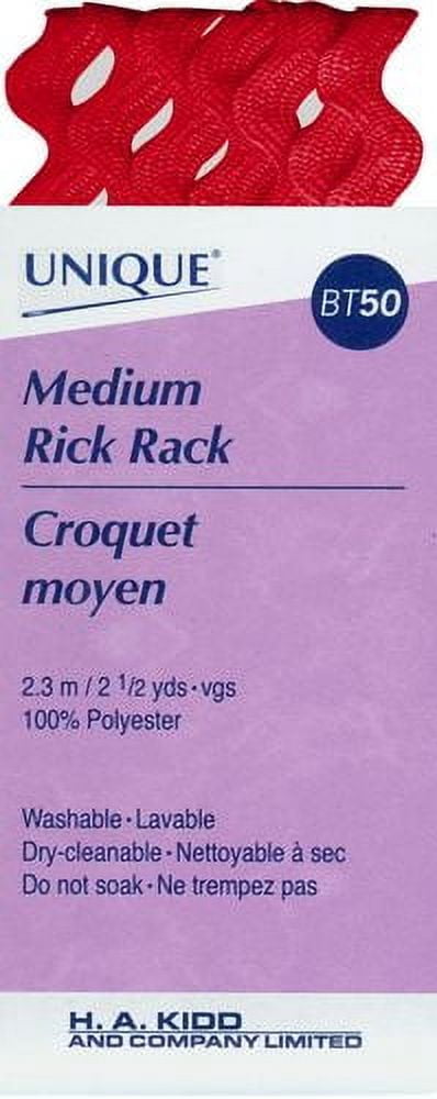 UNIQUE Medium Rick Rack Trim 6 mm (0.24 in) × 2.3 m (1/4 in × 2.5 yd)