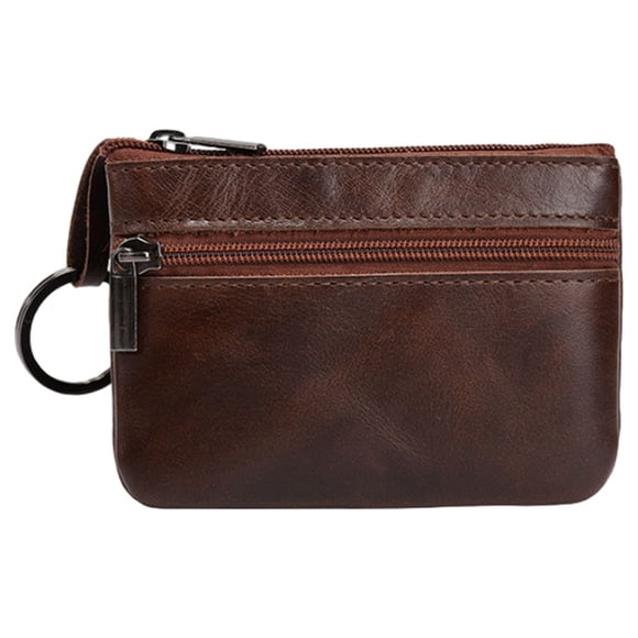 Apuakthei Coin Purse for Men, Coin Pouch for Men, Genuine Leather Mens Tray Purses Coin Purse Cash Change Wallet Key Holder Money Pouch
