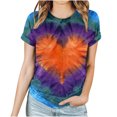thumbnail image 1 of FAIWAD Tuniques Imprimées Teinture sur Nœuds pour Femmes Manches Courtes Col Rond Tendance Printemps Été, 1 of 4