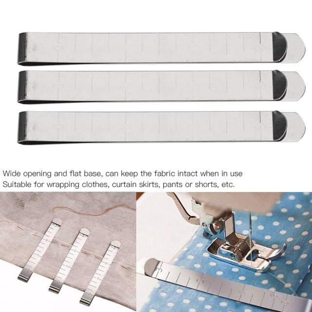 Ensemble de 20 Pinces à Ourlet, Pinces à Couture en Acier Inoxydable de 3 Pouces avec Règle de Mesure pour Épinglage et Marquage