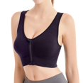 thumbnail image 2 of FYEGRE Sports Bras for Women Full Support Front Zip Closure Compression Bras Post Surgery Wireless Racerback Sport Brassiere Black XL, 2 of 4