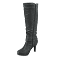 thumbnail image 3 of Bottes Mode Décontractées pour Femmes à Talons, Hauteur Genou, Plateforme, Fermeture Éclair Latérale, Boucle, Robe ( Gris, 9), 3 of 5