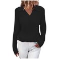thumbnail image 2 of Qertyioot Chandails à Col en V pour Femmes Mode Automne Hiver Pull à Manches Longues Décontracté, 2 of 7