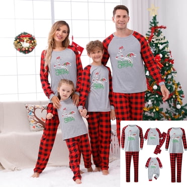 Styesk Pyjamas Familiaux Ensembles Assortis de Noël Tenue de Nuit de Fête des Fêtes Ensemble de Pyjamas de Noël pour Couple Pyjamas de Noël Assortis pour la Famille