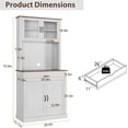 thumbnail image 2 of Bingirl Kitchen Pantry Cabinet with Microwave Stand, 71”Freestanding Tall Kitchen Cabinet with Doors and Shelves for Dining Room, 2 of 5