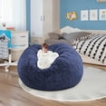 thumbnail image 2 of Feltree Large Velvet Sofa Cover Only (No Insert) - Stretchable Fluffy Bean Bag Shell Chair Decor for Bedroom/Office, 75x150cm Polyester, 2 of 7