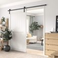 thumbnail image 2 of WINSOON 8 ft Single Sliding Barn Door Hardware Track Kit Black Finish Basic I Style, 2 of 7
