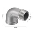 thumbnail image 3 of Unique Bargains 3/4 NPT Male to Female Thread Elbow Pipe Fitting 304 Stainless Steel, 3 of 5