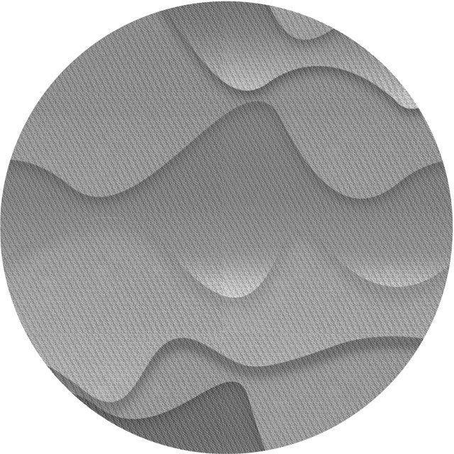 Ahgly Company Machine Washable Indoor Round Transitional Sonic Silver Gray Area Rugs, 4' Round