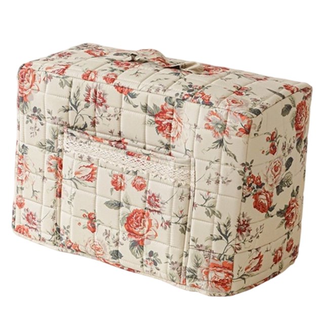 Liyamei Sewing Machine Cover Floral Quilted Sewing Machine Cover With Pocket Craft Room Sewings Organizer Sewing Machine Storage Cover With Protective Layer And Built In Compartments