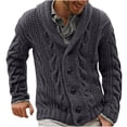 thumbnail image 1 of Long Cardigan pour Hommes Cardigan Décontracté Uni Manches Longues Chandail à Simple Boutonnage Col Rabattu Manches Longues pour Hommes Chandail pour Hommes Décontracté, 1 of 3