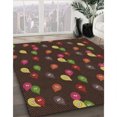 thumbnail image 3 of Ahgly Company Tapis Rond Lavable en Machine Intérieur Transitionnel Rouge Brun, 6 Pieds Rond, 3 of 7